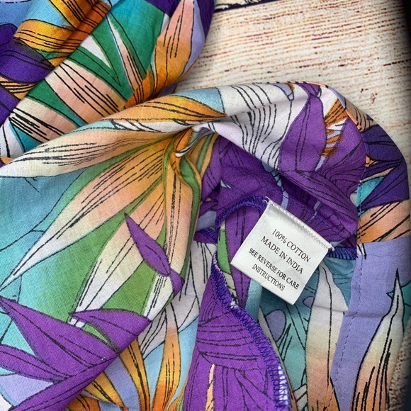 Roberta Freymann Tropical Floral Dress w/ Pockets! - Picture 4 of 6